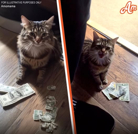 An Elderly Woman Discovers Money on the Floor Daily, Notices Her Cat Bringing It, and Follows Him