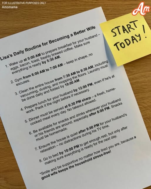 My husband made a new schedule for me to “improve as a wife” – I gave him a valuable lesson in return