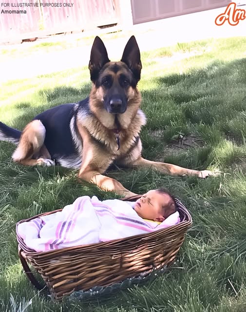 A man hears his dog barking in the distance and discovers it sitting next to an abandoned baby